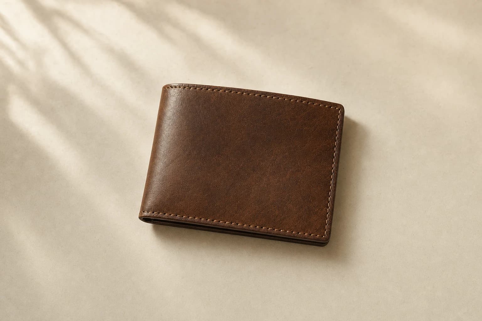 Bi-fold wallet in full-grain leather